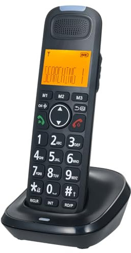 YIWEOG Sistema telefónico inalámbrico Auricular con 3 líneas Identificador de Llamadas en Pantalla 50 memorias en la Agenda Llamadas con Manos Libres Intercomunicador Llamada en Conferencia Silencio