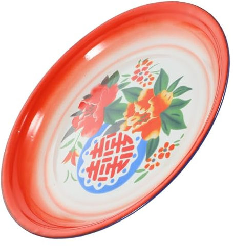 CvbGNJm Fruit Bowl,Vintage Enamel Plate Dessert Plates Ceramic Appetizer Dish Enamelware Serving Plate Practical Plate Salad Plates Salad Servers Horse Whip Decorative Plates Dining Table