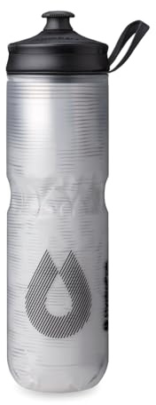 HydraPak Polar Sport - Botella de agua aislada sin BPA, botella para deportes y bicicleta con asa (blanco pulso, 700 ml)