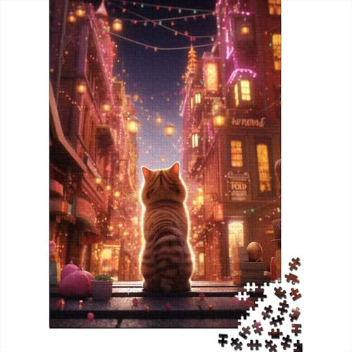 Puzzle Farbenfrohes Niedliche Katze Geschicklichkeitsspiel Erwachsene Puzzles Tier Clevere Rätsel 1000 Teile Geburtstagsgeschenk Für Erwachsene Für Erwachsene Kinder 1000pcs (75x50cm)