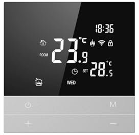 Thermostat Connecté, Tuya Thermostat intellint Plancher électrique/chauffa d'eau/chaudière à gaz régulateur de température,pour la Maison(16A WiFi Electric Heating)