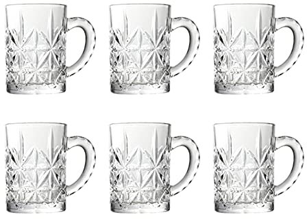 DFHJDF Vaso de Cerveza Vaso de Pinta Personalizado, Juego de jarras de Cerveza, Vasos de Cerveza, Juego de 6 Tazas de Cerveza for congelador, Tazas de Vidrio con Asas, Cerveza de Vidrio