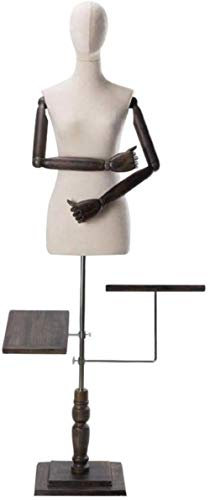 SHANYAYALI Schneiderpuppe mit Kopf, Schmuck-Display, verstellbare Höhe, Schneiderpuppe, Zubehör (S)