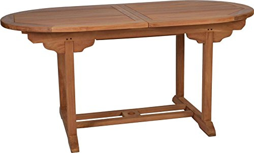 MiaMöbel Gartentisch 180x120 cm Ausziehbar Gartenmöbel Outdoor Modern Massivholz Teak Honig
