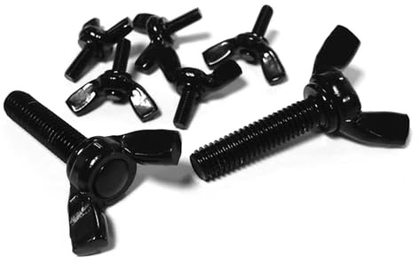 LYCCS 2/5 Piezas de Tornillo de Mariposa de Acero Negro con Perno de Mariposa Negro(M4x20mm (5Pcs))