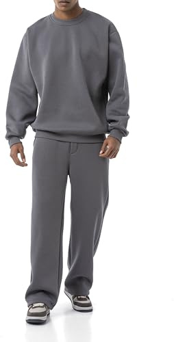 Redbridge Tuta da ginnastica in due pezzi – Comodo set tuta da jogging con felpa e pantaloni – Tuta loungewear da allenamento per tempo libero e vita quotidiana, grigio scuro, L