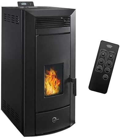 Sannover Stufa a pellet idraulica impermeabile Anita 21 kW Nero