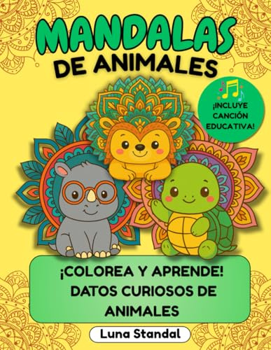 Mandalas de animales para niños: 60 mandalas de animales con datos curiosos y actividades: Para niños de 5 a 10 años