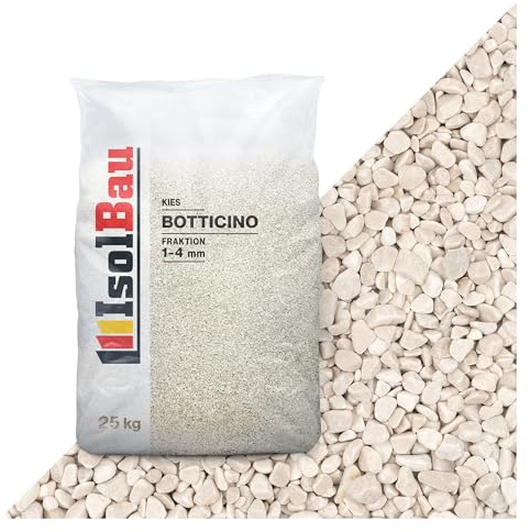 Isolbau - Zierkies 25 kg - Marmorkies 1-4 mm - Deko-Steine für Garten, Steinteppich, Aquariumkies, Ziersplitt Natursteine Gartenkies Wegkies Teichkies für Innen und Außen - Botticino