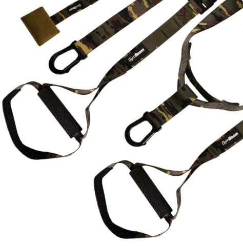 GymBeam Set de Entrenamiento en suspensión Correas Profesionales para Entrenamiento Corporal Completo en casa y al Aire Libre. Equipo de Fitness Ajustable con Anclaje para