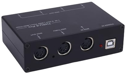 Sunydog Splitter MIDI, Box Host MIDI USB a 6, Interfaccia Versatile per Tastiera, Convertitore da USB a Convertitore per Principianti in Studio Musicale, Lega di Alluminio