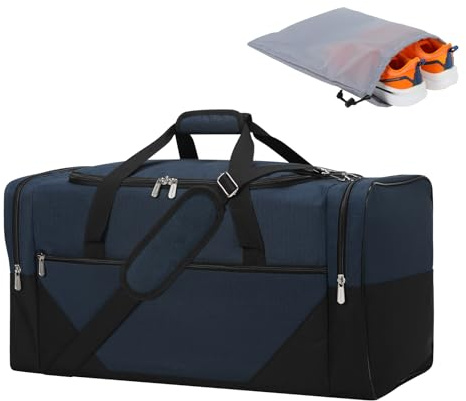 LONALIA 54L Reisetasche Sporttasche Herren Groß - Weekender Handgepäck, Fitness Tasche mit Schuhbeutel Reise (Marineblau)