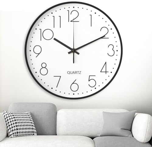 GIBOHOM Orologio da Parete Silenzioso, 20 cm Orologio da Parete Moderno, Orologio da Cucina Silenzioso Senza Ticchettio, Orologio da Parete Movimento al Quarzo per Camera da Letto, Soggiorno, Ufficio