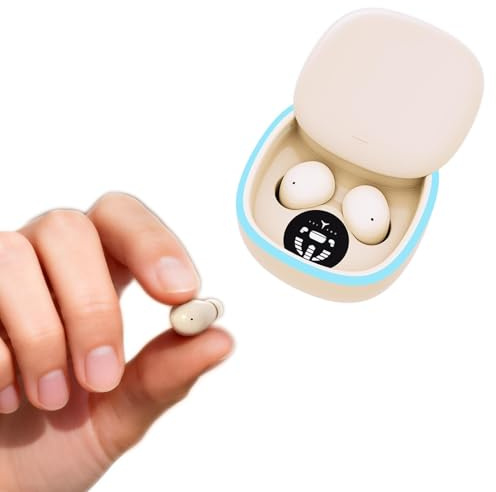Xmenha Petits écouteurs Bluetooth invisibles sans fil pour les petites oreilles, dormir, discrets, discrets, pour le travail, oreillettes invisibles, couleur peau