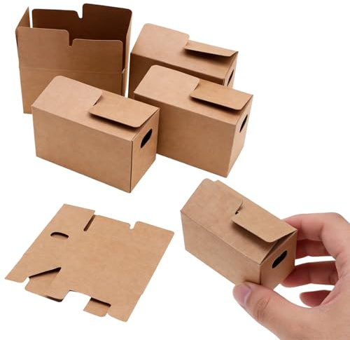 6 Stück Wichtel Umzugskartons, Tragbar Miniatur Wichtel Koffer 8x4,3x5cm, Versandkartons Klein für Spiele, Sammlung und Puppenhäuser
