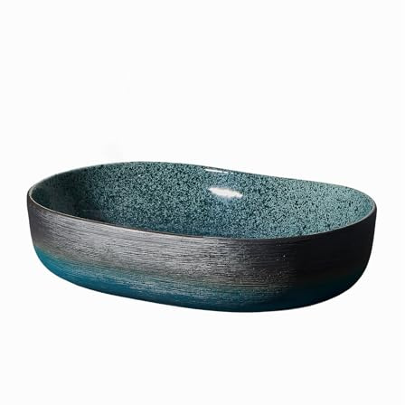 Lavabo Art Lavabo da appoggio in ceramica retrò, grande, for uso domestico, 60 * 40 * 15 cm (L*P*A) Lavabo da bagno
