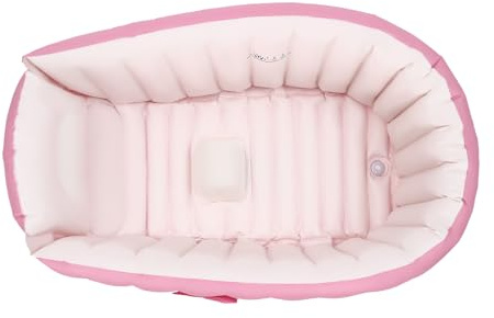 Aufblasbare Babybadewanne mit Fußpumpe, faltbare Kleinkind-Badewanne aus PVC mit rutschfestem Design, tragbare Babywanne für Neugeborene bis 3 Jahre, inkl. Reparaturset