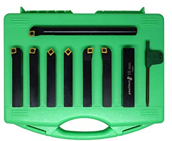 PAULIMOT Drehmeißel-Set mit Wendeplatten, 10 mm, 7-teilig inkl. Bohrstange