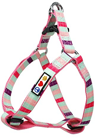 Pawtitas Harnais Réglable pour Chien et Chiot - Anti Traction, Multicolore, Extra Petit - Sarcelle/Rose/Violet