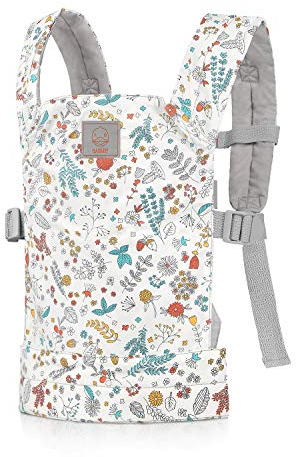 GAGAKU Puppentrage Baby Vorne und Hinten aus Baumwolle für Kinder - Grüne Blumen