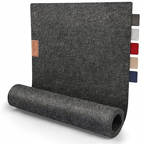 sølmo I Design Tischläufer Grau aus Filz I 150x40 cm Tischband I Skandinavischer Filzläufer Tisch Abwaschbar mit Leder Label - Tischläufer Winter
