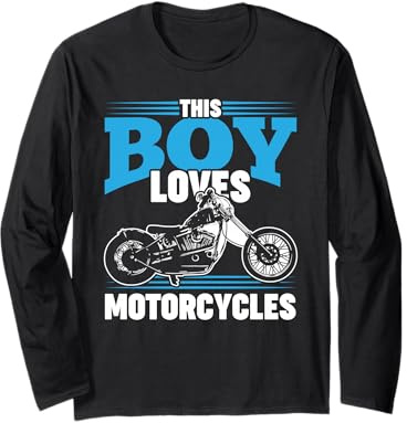 Motorcycle gift for boys motor bike gift for kids Long Sleeve T-Shirt