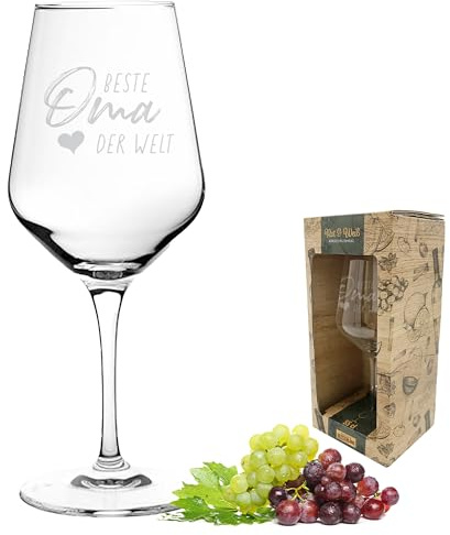3forCologne | Weinglas aus hochwertigen Kristallglas | Souvenir Deutschland | Geschenkidee Muttertag, Vatertag, Gastgeschenk | Geschenkbox mit Textfeld | MADE IN GERMANY, Größe:beste Oma