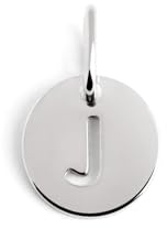 SINGULARU - Mini Medallion Letter Plata. Colgante Inicial en Plata de Ley con Acabado Baño de Rodio. Combinable con Collar .. Joyas para Mujer. Letra A-Z