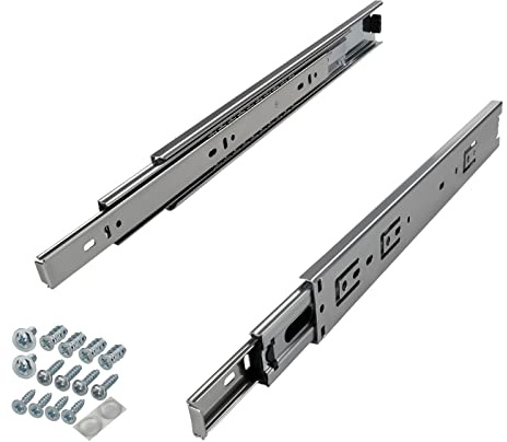 SOTECH 5 Paar Vollauszüge KV-35-H45-L600-NF-MS 600 mm Traglast 35 kg | Schubladenauszug Standardausführung inkl. Schraubenset