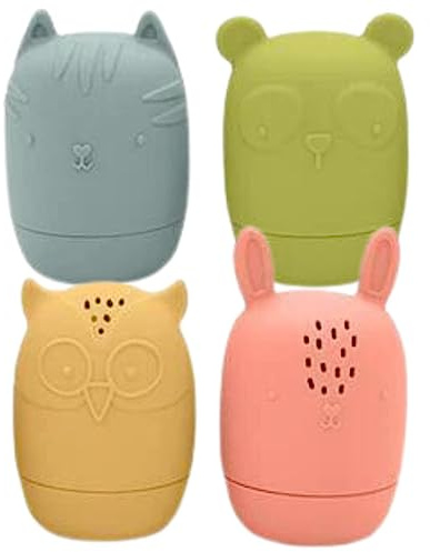 Magni Baby Badespielzeug 4er-Pack Fabeltiere - Wasserspielzeug für Kleinkinder und Kinder - Perfekt für die Badewanne, am Pool oder zum Schwimmen - Kinderbadespielzeug mit Wassersprühfunktion