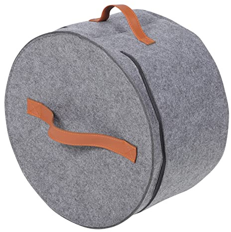 ABOOFAN Caja Organizadora Redonda Para Sombreros Con Ventana Transparente Portátil Para Almacenamiento y Viaje Adecuada Para Sombreros Pañuelos y Juguetes Pequeños Gris