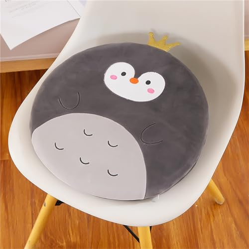 Sarah Duke Sitzkissen Kinder, Runde Stuhlkissen Memory Schaum Sitzkissen Stuhl Sitzpolster Sitz Auflage Tier Bodenkissen Kinder Runden Kissen für Kinderzimmer Schule (Pinguin)