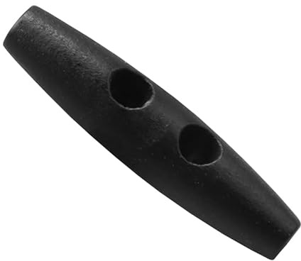 Knebelknöpfe aus Naturholz – Holzhorn, 2 Löcher, Ersatzknöpfe – Olivenform, Holzknebel, Nähschnalle, Basteln, DIY-Kleidungszubehör, schwarz, 30 mm, 50 Stück