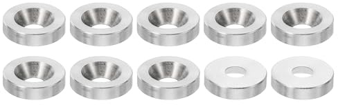 PATIKIL Rondelle a Testa Svasata M4, 10pz Diametro 13mm Altezza 3mm in Acciaio Inossidabile 304 Svasato Rondella Bullone Testa Svasata Rondelle Acciaio per Costruzione Industriale