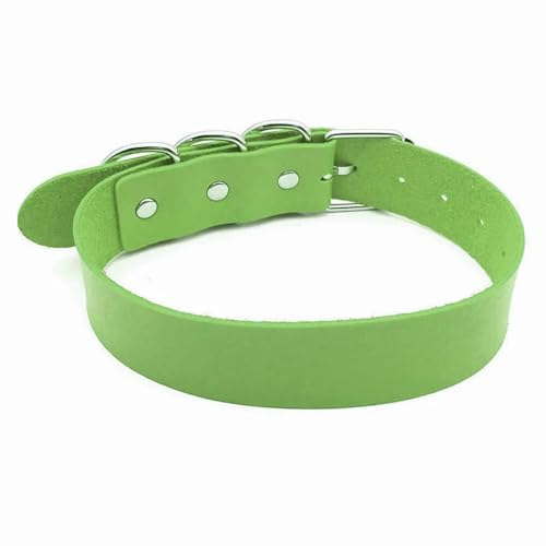 Modische Individuelle Halskette Für Männer Und Frauen – Leder-Halskette Mit Individuellem Namen, Verstellbares Halsband, Cosplay, Gothic-Halsband, Geschenke Für Freund/Freundin, Grün, Einheitsgr
