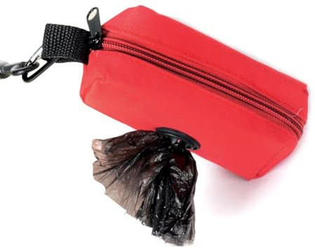 Generic Hundekotbeutelhalter, Hundekotbeutelspender, Hundekotbeutelhalter, geruchlos, passend für jede Hundeleine zum Warten, Laufen und Wandern (rot), 3