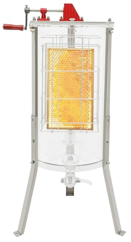 Honigschleuder, Manuelle Honigschleuder aus Acryl, 2 Rähmchen Honigextractor Ø380 mm, Honey Extractor für Honigherstellungsindustrie, Imkerei Bienenzüchter Zubehör