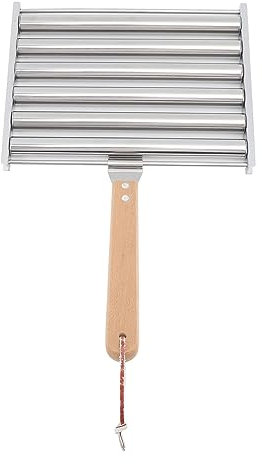 FLEXMAN Hot Dog Roller, Edelstahl Wurstroller mit Langem Holzgriff und Spießen Zum Kochen auf Partys, Grillen Im Freien, Grillen, Camping (Klein)