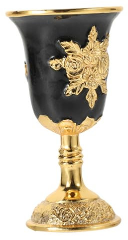 EQEQE Chinese Goblet,Vintage goblets,Mini Goblet,High-end Wine Glasses Red Wine Goblet Chalice Cup Witchcraft Cup Wine Container Warrior Cup Embossed Goblet Multi-Function(Black)