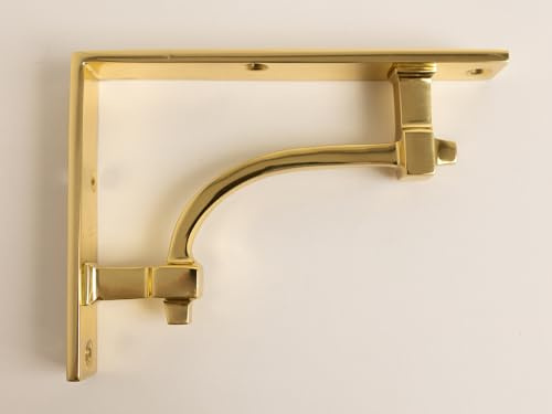 Regalhalterungen aus massivem Messing im Vintage-Stil, massives Messing, massives Messingguss, einzeln erhältlich