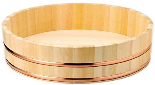 52cm/20.5 Wooden Sushi Rice Bowl/Hangiri/Sushi Oke/Handai W/Sushi Rolling Mat