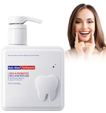 Rostblant Pasta dentífrica blanqueadora para la higiene bucal 300 g, pasta de dientes probiótica, pasta de dientes blanqueadora protectora, aliento fresco y dientes fuertes
