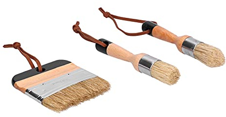 Paint Brushes, 3 Pack Painting Waxing Paint Brushes Chalk Paint Brush Round Paint Brush Stencil Brushes for Painting or Waxing Home Decor DIY Art Crafts