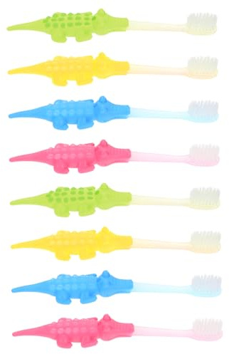 8 Stück-pack Kinderzahnbürsten mit Extra Weichen Borsten für Kinder | Pp und Pbt, Leicht und Tragbar, Ergonomisch Geformt, Waschbar, für Mundpflege und Zahnreinigung Zufällige Farbe