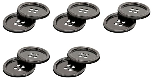 Runde Metallknöpfe mit 4 Löchern, Knöpfe für Kleidung, Nähen, DIY-Projekte, Schwarz, 20 mm, 10 Stück