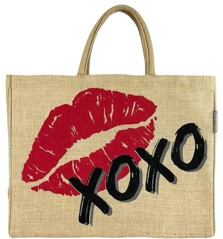 Domelo Einkaufstasche groß Jute Tasche Strandtasche XXL Arbeitstasche Damen Badetasche faltbar große Handtasche Korb einkaufen Jutetaschen mit Aufdruck Tragetasche Einkaufskörbe