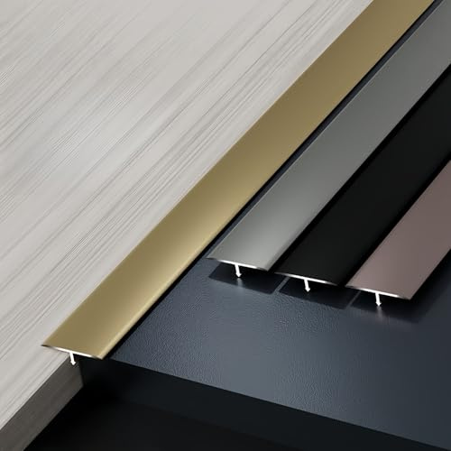 Coayuou Übergangsschiene 90cm* 3 Stück Alu Leiste T-Formleisten Türübergangsleisten Ideal Für Laminat, Fliesen & Teppich, Leicht Zu Montieren(Grau,33mm)