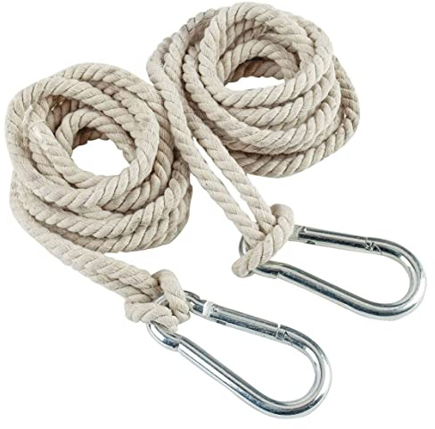 DAGLLGEW Cinghie per Altalena per Albero, Amaca, 2 Pezzi, Corda di Cotone per Appendere, Ganci per Altalena Regolabili da 157, 48 Pollici, Accessori da Giardino, Cinghie per Amaca, Corda per, Kit