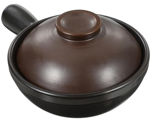 VALICLUD Cazuela Tradicional Pequeña Mango Único De Porcelana De Alta Temperatura Resistente Al Calor, Utensilio De Cocina Casero Para Arroz y Guisos, Apta Para Cocina a Fuego Directo,
