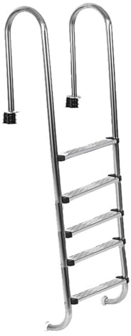 Silver,5 Steps,Stainless Steel Swimming Pool Escalator, Underground Pool Escalator, Safety Ladder for Swimming Pools And Water Parks, Suitable for Underground Swimming Pools